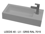Lave-mains, sur mesure : L 50 à 80 x P 35 à 51 cm, finition lisse mate, 10 couleurs au choix, Anti bactérien, résine Akrytan® teinté dans la masse, Livraison Offerte.